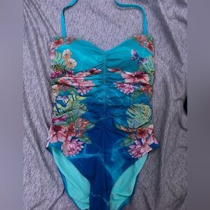 Johnny Was WATER TROPIC RUCHED SWEETHEART ONE PIECE